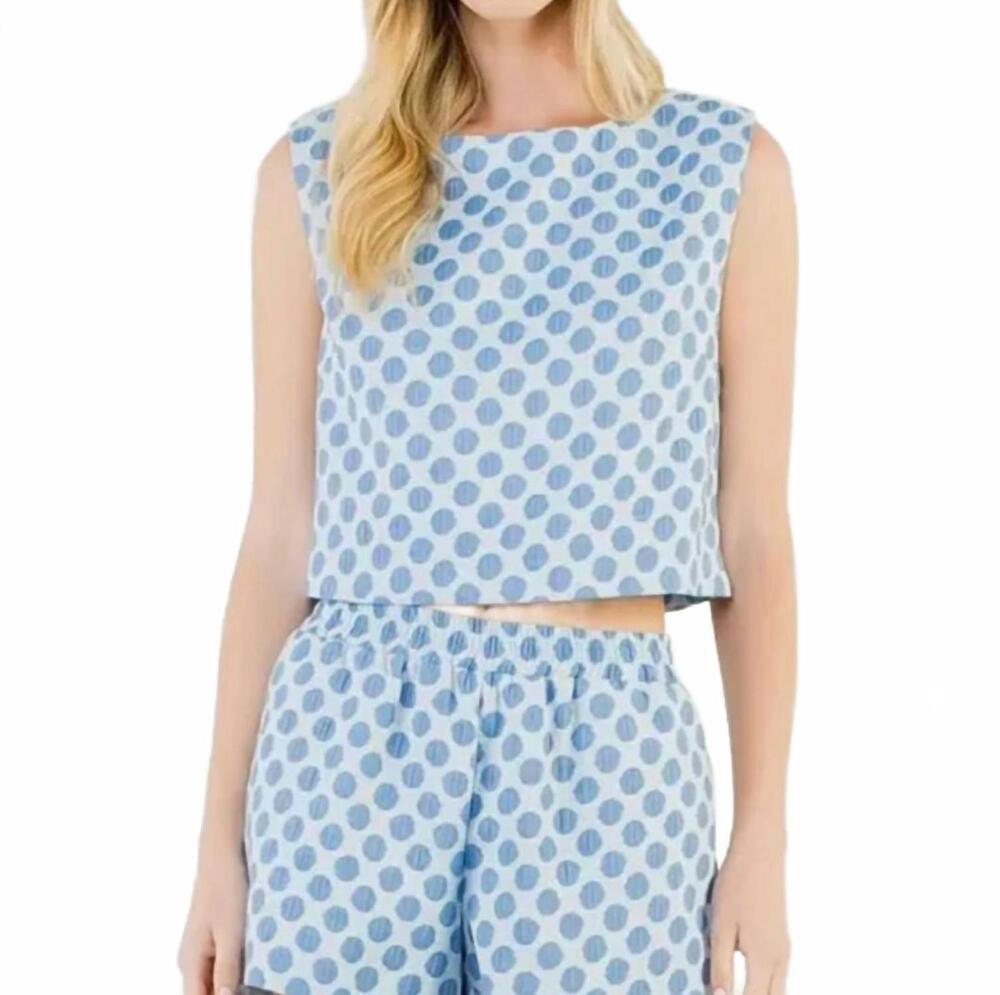 NEW THML polka dot relaxed top in blue